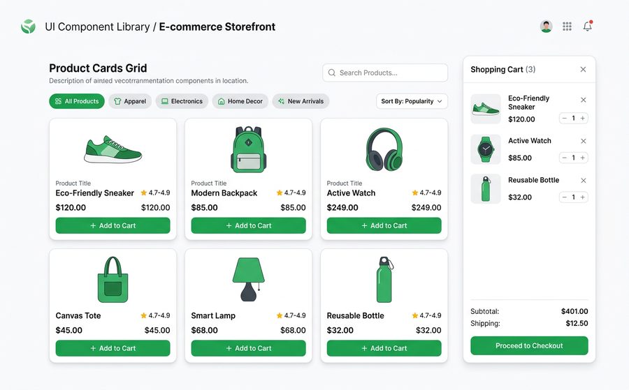 E-Commerce UI Kit — project screenshot